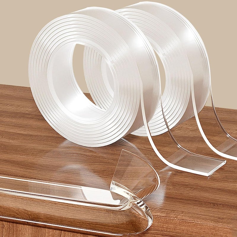 CHENYA 2 Rolls Clear Soft Corner Protectors for Furniture Strip,Sharp Edge & Table Bumper,Window Edge,Wall Protector, Soft Corner Guards Safe for Proof,Table Corner Protectors in Family,1.18 in x 13.12 FT - Image 1